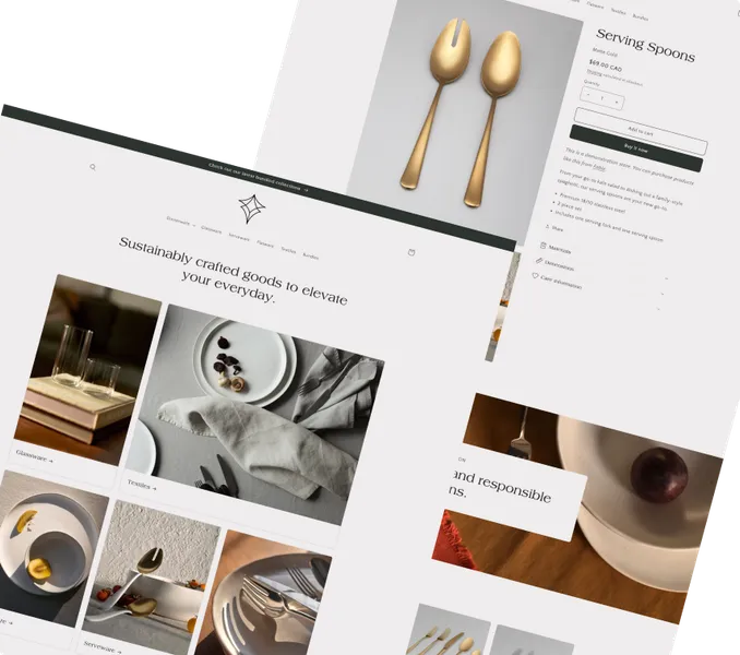 mobile prototype of shopify store